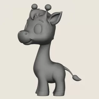 Cartoon Giraffe Print Ready 3D Model - Model thumbnail 3