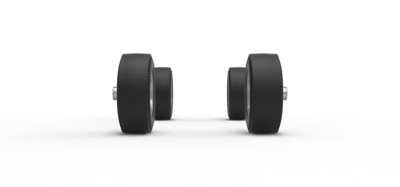 Wheel Set of Vintage AWD dragster Scale 1:25 - Model preview 4