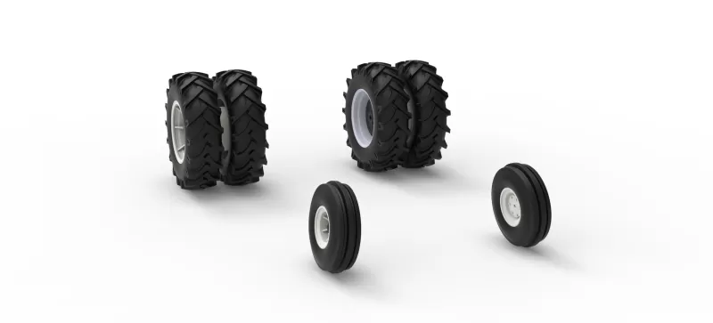 Wheel Set of Racing Combine Harvester Version 2 Scale 1:25 - Model preview 8