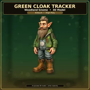 Woodland Gnome Character Collection – High-Poly Kitbash 3D Model - Model thumbnail 6