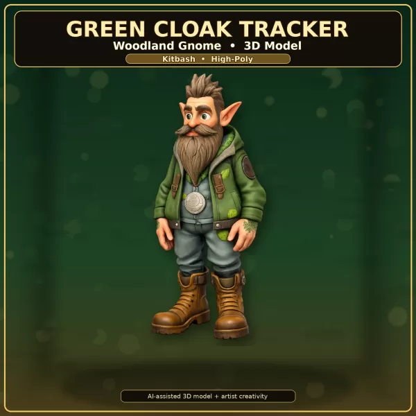 Woodland Gnome Character Collection – High-Poly Kitbash 3D Model - Model preview 6