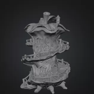 Enchanted Apple Core House STL File for 3D Printing - Model thumbnail 8
