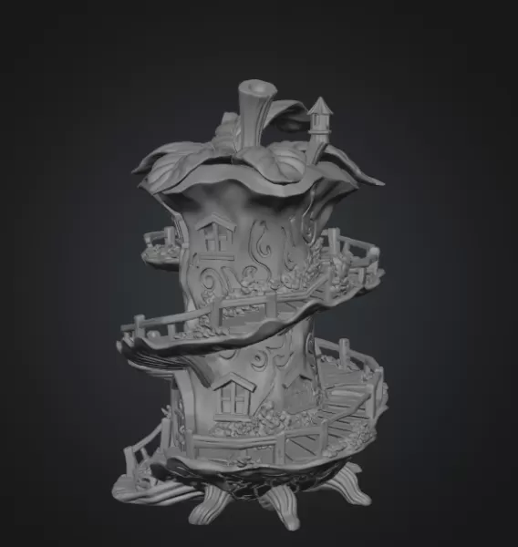 Enchanted Apple Core House STL File for 3D Printing - Model preview 8