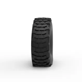 Military truck tire 5 deflated Scale 1:25 - Model thumbnail 3