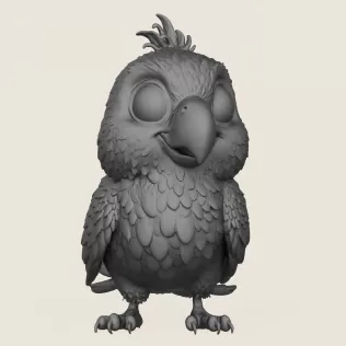 Baby Parrot Print Ready 3D Model - Model thumbnail 2