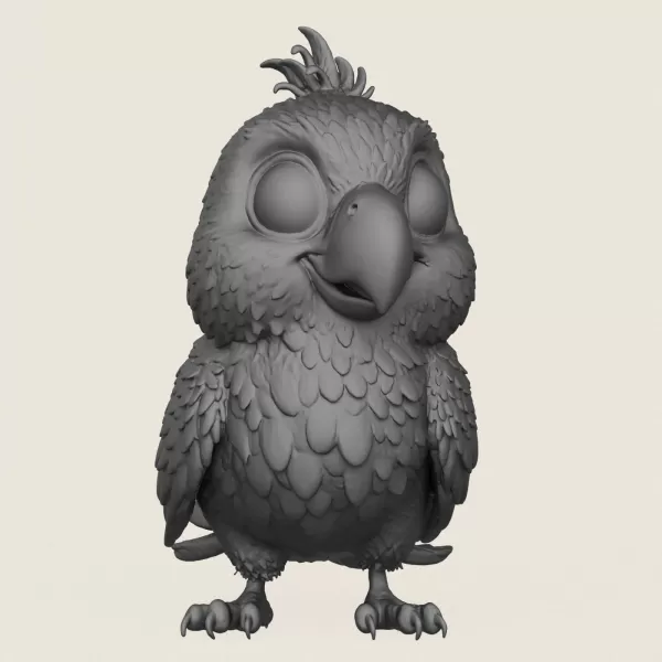 Baby Parrot Print Ready 3D Model - Model preview 2