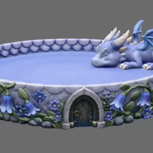 Sleeping Baby Dragon Tray STL File for 3D Print - Model thumbnail 5