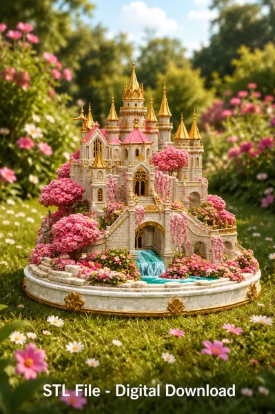 Blossom Crown Castle STL File for 3D Print - Model preview 2