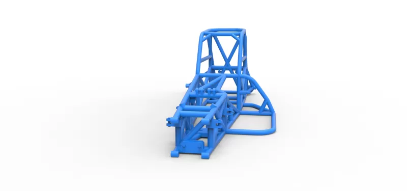 Frame of Supermodified front engine race car V3 Scale 1:25 - Model preview 4