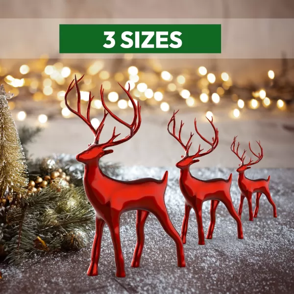3 pcs. Miniature Deer Family, Christmas Decor Reindeer Set - Model preview 2