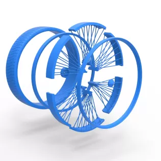 50 inch Wire wheel of Donk car Scale 1:25 - Model thumbnail 18