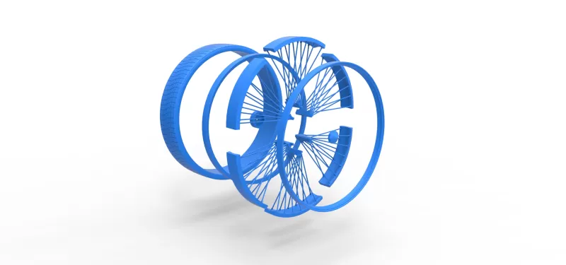 50 inch Wire wheel of Donk car Scale 1:25 - Model preview 18