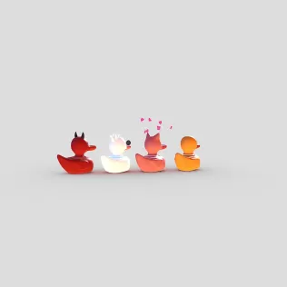 Cute Ducks Emoji - Model thumbnail 3