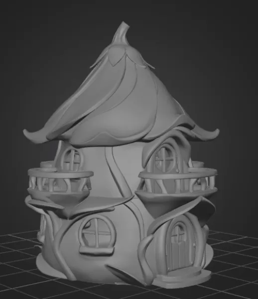 Colorful Fantasy Fairy House - STL File 3D Printable - Model preview 10