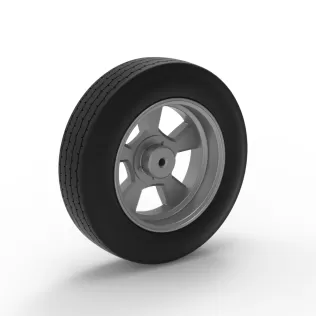 Front wheel of old school dragster Version 8 Scale 1:25 - Model thumbnail 8