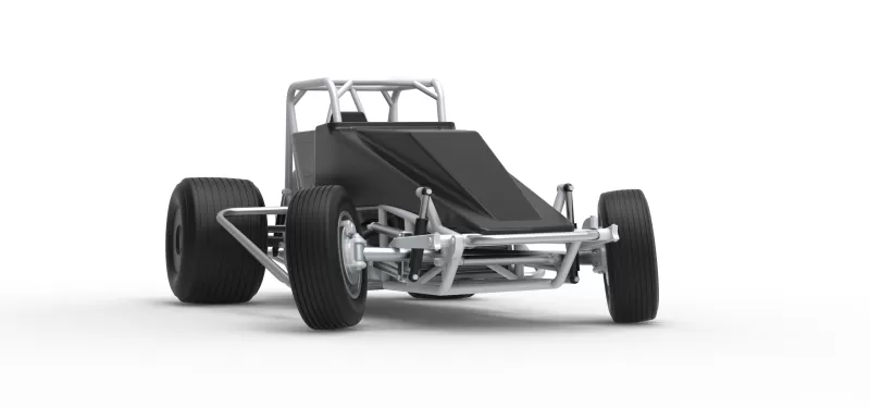 Vintage Dirt Silver Crown Car while turning Scale 1:25 - Model preview 27