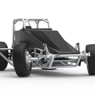 Vintage Dirt Silver Crown Car while turning Scale 1:25 - Model thumbnail 27