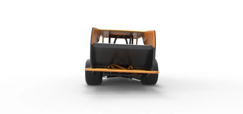 Vintage Dirt Modified stock car Version 5 while turning 1:25 - Model preview 16