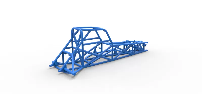 Frame of Supermodified front engine race car V3 Scale 1:25 - Model preview 12