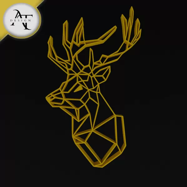 Deer - Geometric - 2D Wall Art Decor - Model preview 1