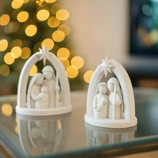 Modern Nativity Scene | Holy Family Christmas Decor | Minimal - Model thumbnail 4