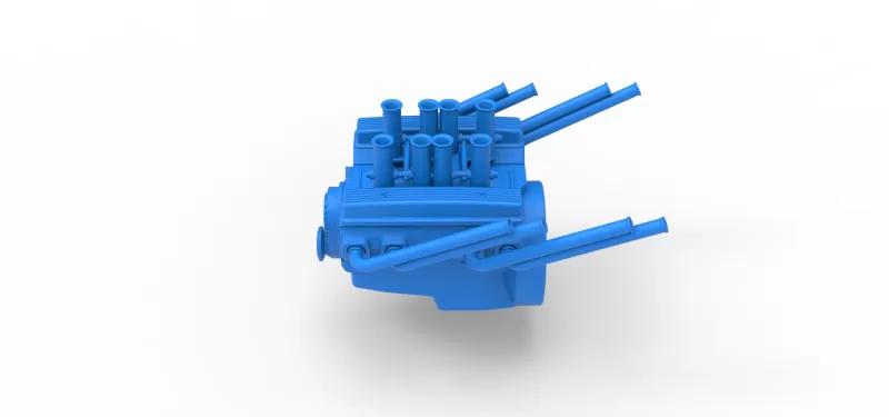 Engine V8 for vintage dragster Version 10 Scale 1:25 - Model preview 9