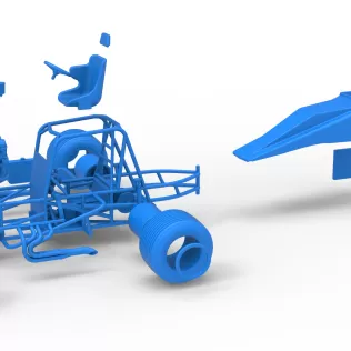 Vintage Dirt Silver Crown Car while turning Scale 1:25 - Model thumbnail 28