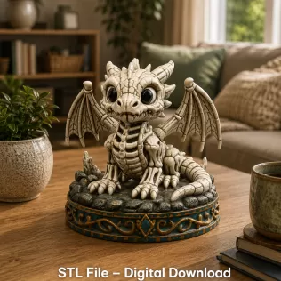 Baby Skeleton Dragon STL File for 3D Print - Model thumbnail 2