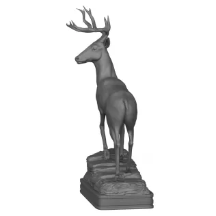 3D Printable Wild Animal Deer Statue - Model thumbnail 4