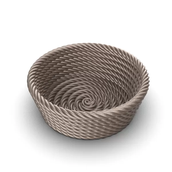 Wicker Basket, 3D Rope Bowl, Mesh Decor and for Jewelry; Keys; - Model preview 4