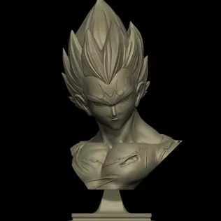 Vegeta Bust 3D Print (Scale 1/9 and 1/6) - Model thumbnail 2