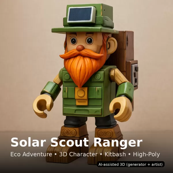 Woodland Gnome Collection (10 High-Poly Kitbash Characters) - Model preview 12