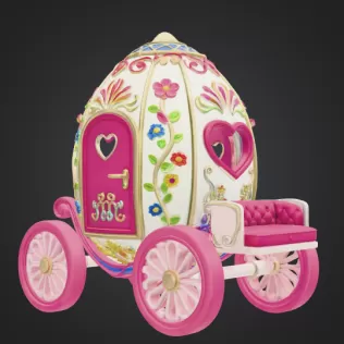 Royal Fantasy Egg Carriage – STL File 3D Printable - Model thumbnail 6