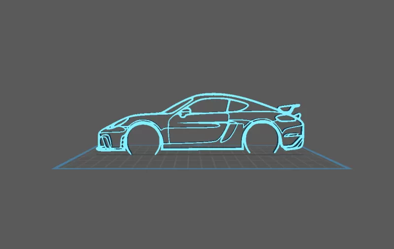 Porsche - 718 GT4 RS Wall Art - Model preview 2