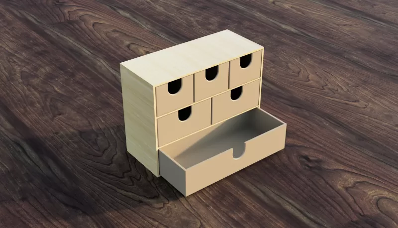 Mini Storage Cabinet - Inspired by Ikea MOPPE - Model preview 2