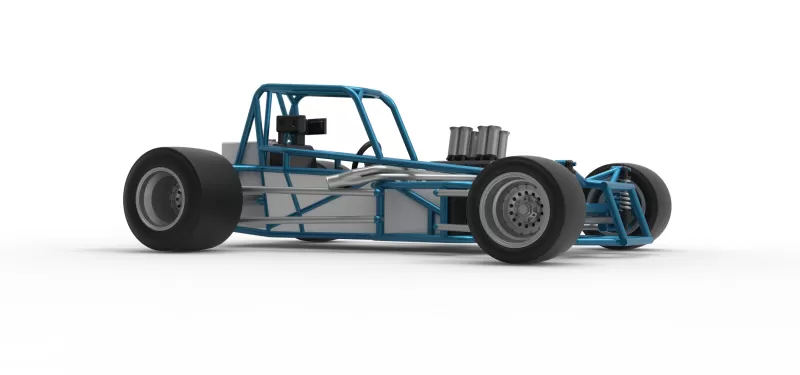 Vintage Supermodified stock car Base Version 3 Scale 1:25 - Model preview 25