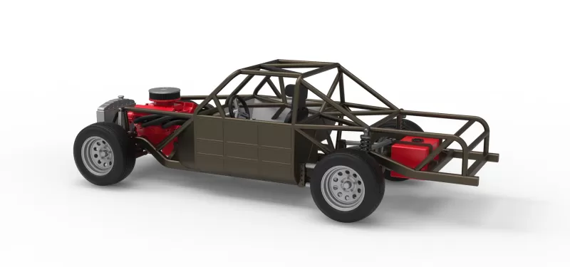 Vintage Dirt Modified stock car Base Version 7 Scale 1:25 - Model preview 11
