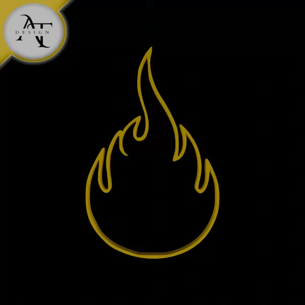 Simple Flame Symbol - 2D Art - Model preview 1