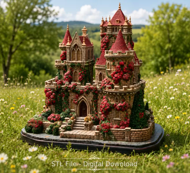 Bougainvillea Castle STL File for 3D Print - Model preview 3