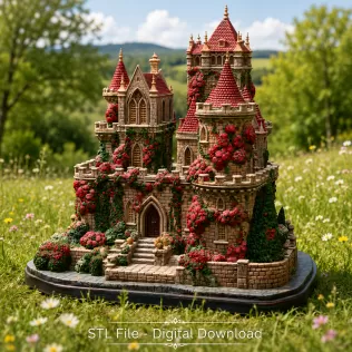 Bougainvillea Castle STL File for 3D Print - Model thumbnail 3