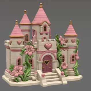 Enchanted Heart Blossom Castle STL File for 3D Print - Model thumbnail 6