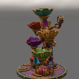 Steampunk Lotus Jewelry Organizer STL File for 3D Print - Model thumbnail 11