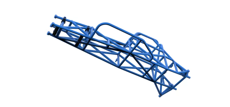 Frame of Supermodified front engine race car V3 Scale 1:25 - Model preview 3