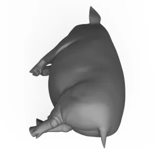 3D Printable Pig Sleeping Pose - Model thumbnail 4