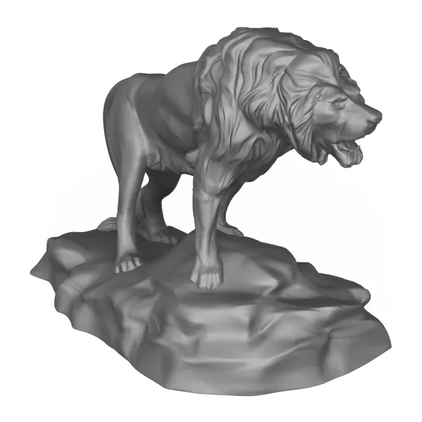 Lion Sculpture 3D Printable Model - Model preview 3
