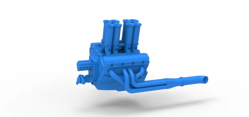 Engine V8 for Supermodified race car Version 5 Scale 1:25 - Model preview 1