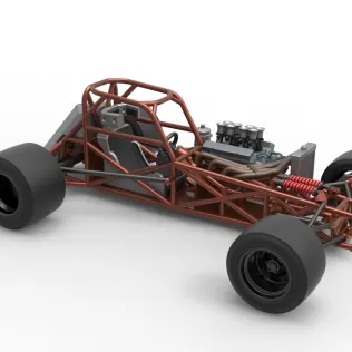 Supermodified front engine race car Base Version 3 Scale 1:25 - Model thumbnail 24