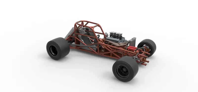 Supermodified front engine race car Base Version 3 Scale 1:25 - Model preview 24