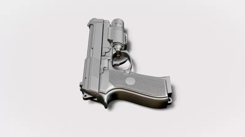 Beretta M9 with Tactical Flashlight #RoZ - Model preview 7