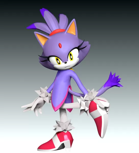 Blaze The Cat - Sonic the Hedgehog - Model preview 3